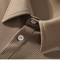 thumbnail image 7 of safuny Men's Short Sleeve Drop Shoulder Loose Tops Pockets Casual Workout Blouses Activewear Solid Color Tees Summer Turn Down Collar Button Down Shirts Trendy Brown XXL, 7 of 7