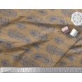 thumbnail image 3 of Soimoi Brown Cotton Duck Fabric Tribal Feather Decor Fabric Printed Yard 42 Inch Wide, 3 of 3