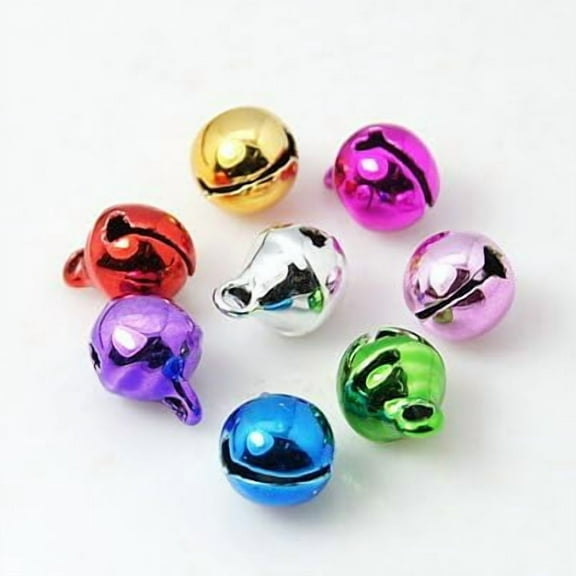 50Pcs Brass Bell Charms Christmas Day Decoration Pendants Mixed Color Crafts Ornaments Pendants