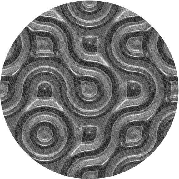 Ahgly Company Machine Washable Indoor Square Transitional Gunmetal Gray Area Rugs, 3' Square