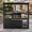 black+94'', variant on 110" Outdoor Kitchen Island – 4-Burner 72,000 BTU Natural Gas Grill with Side Burner, Rotisserie Oven, Granite Countertops, Stainless Steel Sink, Beverage Fridge & Galvanized Steel Roof