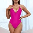 thumbnail image 2 of Yajing One Piece Swimsuit Women Women's Swimsuit Tight Solid Color Backless Swimsuit Pink S, 2 of 5