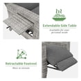 thumbnail image 4 of Fauteuil Inclinable de Patio Réglable à 150° - Chaise Longue d'Extérieur en Osier Rotin avec Table d'Appoint Relevable Prolongée, Coussin Amovible, Résistant aux Intempéries, pour Jardin, Piscine, Terrasse, 4 of 8