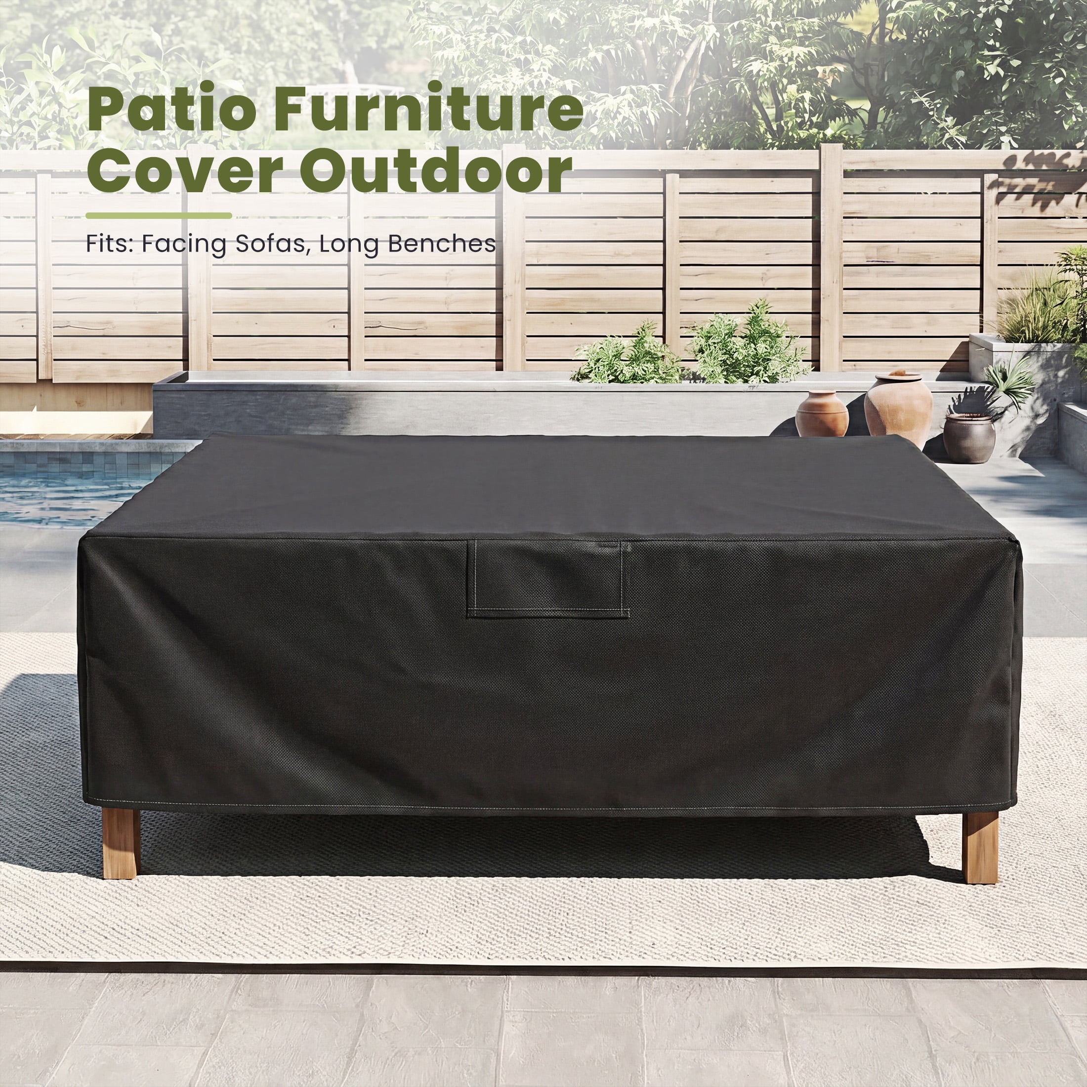 EDX Heavy Duty Patio Couch Cover, Waterproof UV-Resistant for Outdoor Sofa & Rectangular Furniture Set, 108" x 82" x 28"