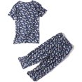 thumbnail image 2 of HAHDAXIA Womens Pajama Set Cotton Capri Pant Pyjama Short Sleeve Sleepwear Summer Pjs, 2 of 7