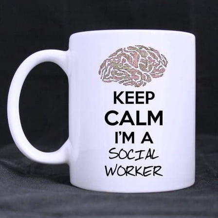 Coffee Mug Keep Calm Iam a Social Worker Tea Cup Ceramic Coffee Mug 11 Ounce