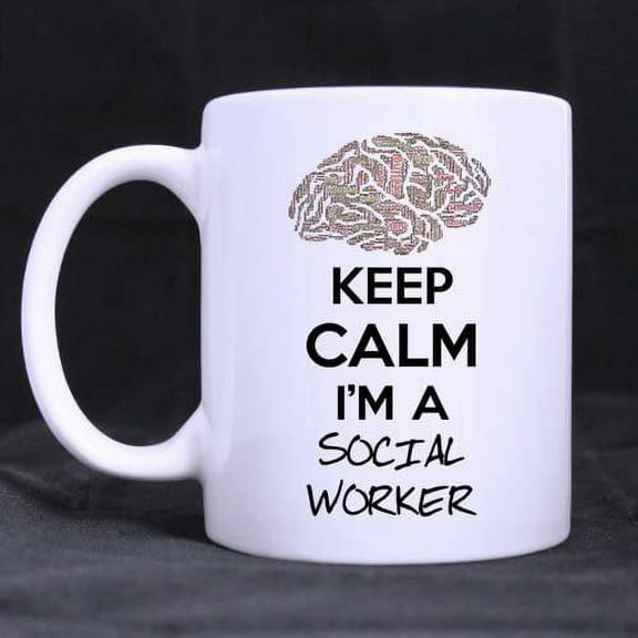 Coffee Mug Keep Calm Iam a Social Worker Tea Cup Ceramic Coffee Mug 11 Ounce