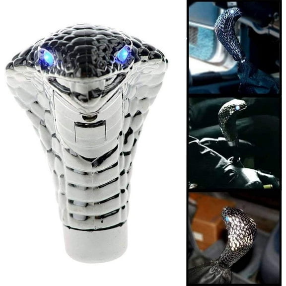 Cobra Shift Knob, Cobra Head Gear Shift, Car LED Cobra Head Manual/Automatic Gear Stick Shift Knob Shifter Lever Novelty Tool Universal Use LED Car Accessories (LED Blue)