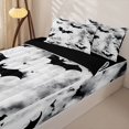 thumbnail image 3 of Homewish Watercolor Bat Silhouette Zipper Full Size Comforter Sets with Fitted Sheet and 2 Pillowcases for Kids, Halloween Spooky Animal Zipper Bedding Set, Black Reversible, 4 Pieces, 3 of 6