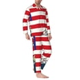 thumbnail image 2 of Honeii American Astronaut Runs Forward Pattern Mens Pajamas Set,2pcs Men's Lounge Long Sleeve Sleep Shirt and Pajama Bottoms Sleepwear Set,Mens Pjs Sets-XX-Large, 2 of 7