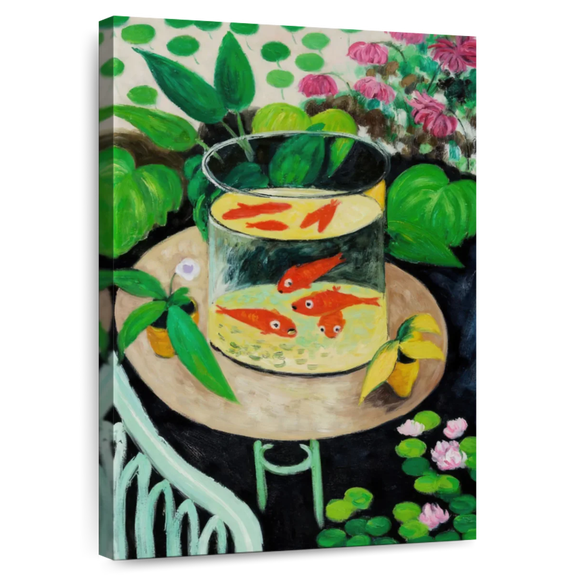 Elephant Stock Goldfish 1912 Wall Art - Vertical Canvas Wall Art - Living Room Wall Decor - Animal Canvas - Yellow And Brown Decor By Henri Matisse - 8" x 12"