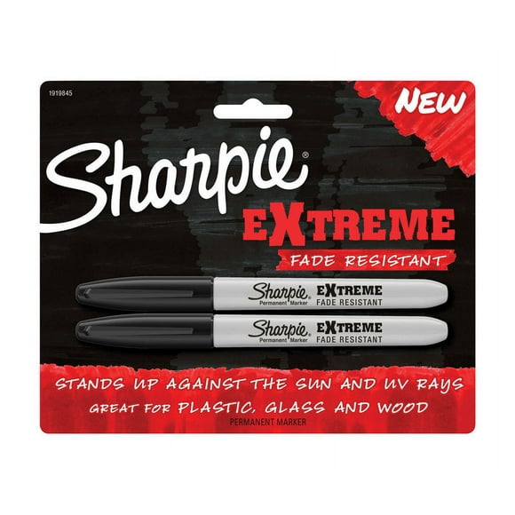 Sharpie Extreme Permanent Markers, Fine Point, Black, 2 Count