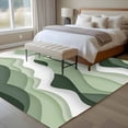thumbnail image 5 of Sage Green Ombre Large Area Rugs for Bedroom Living Room, Soft Non Slip Carpet Bedside Rug, Modern Moire Geometric Abstract Rectangular Floor Cover Kitchen Accent Rug 8'x10' for Dining Room/Office, 5 of 9