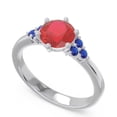 thumbnail image 2 of 2.15 Ct Latest Round Cut Red Ruby & Blue Sapphire Gemstone Bridal Ring for Ladies Solid 18K White Gold Size 3.5 by Diamond-Capitals, 2 of 7