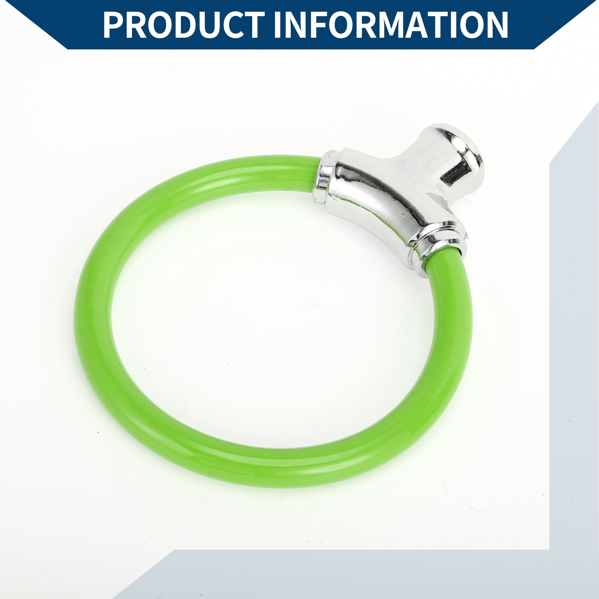 Unique Bargains Bicycle Lock Portable Ring Cable Anti-Theft Bike Lock 42cm Green