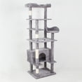 thumbnail image 5 of Pefilos 71" Pet Furniture for Cats and Kittens, Cat Tower for Indoor Cats Tall Cat Condo for Big Cats Tiger Cat Tree Tower, Gray, 5 of 23