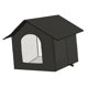 thumbnail image 4 of Casa para gatos de exterior, plegable, aislante, impermeable, con calefacción, tipo cueva, fácil de montar, ideal para garajes, patios, balcones, jard Negro L, 4 of 8