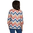 thumbnail image 2 of Alfred Dunner Womens Petite Textured Knit Chevron Top With Necklace, 2 of 4