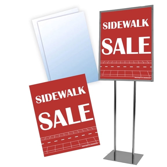 NAHANCO Floor Standing Sign Kit, Sidewalk Sale, With Clear Sign Protectors 22 X 28