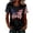 Black, variant on Womens Tops T-Shirts Printed Crew Neck Short Sleeve Pullover Tees