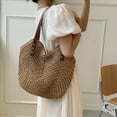 thumbnail image 7 of Straw Bag for Women Summer Beach Bag Soft Woven Tote Bag Large Rattan Shoulder Bag for Vacation - Light brown, 7 of 7