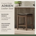 thumbnail image 2 of Maven Lane Adrien Counter Stool, Reclaimed Oak, Ronan Stone Vegan Leather, Set of 2, 2 of 6