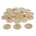 thumbnail image 1 of Abbracc 30x Wooden Buttons Unpainted 4 Holes Solid Fastener for Sewing Craft Hat beige, 1 of 9