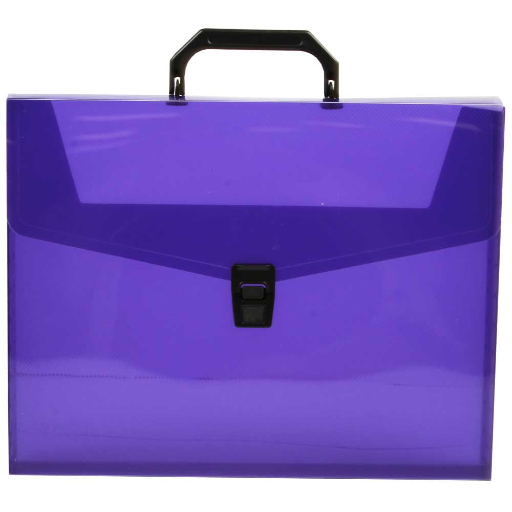 JAM Paper® Plastic Portfolio Carry Case 10 x 1 x 1 1/2 Purple
