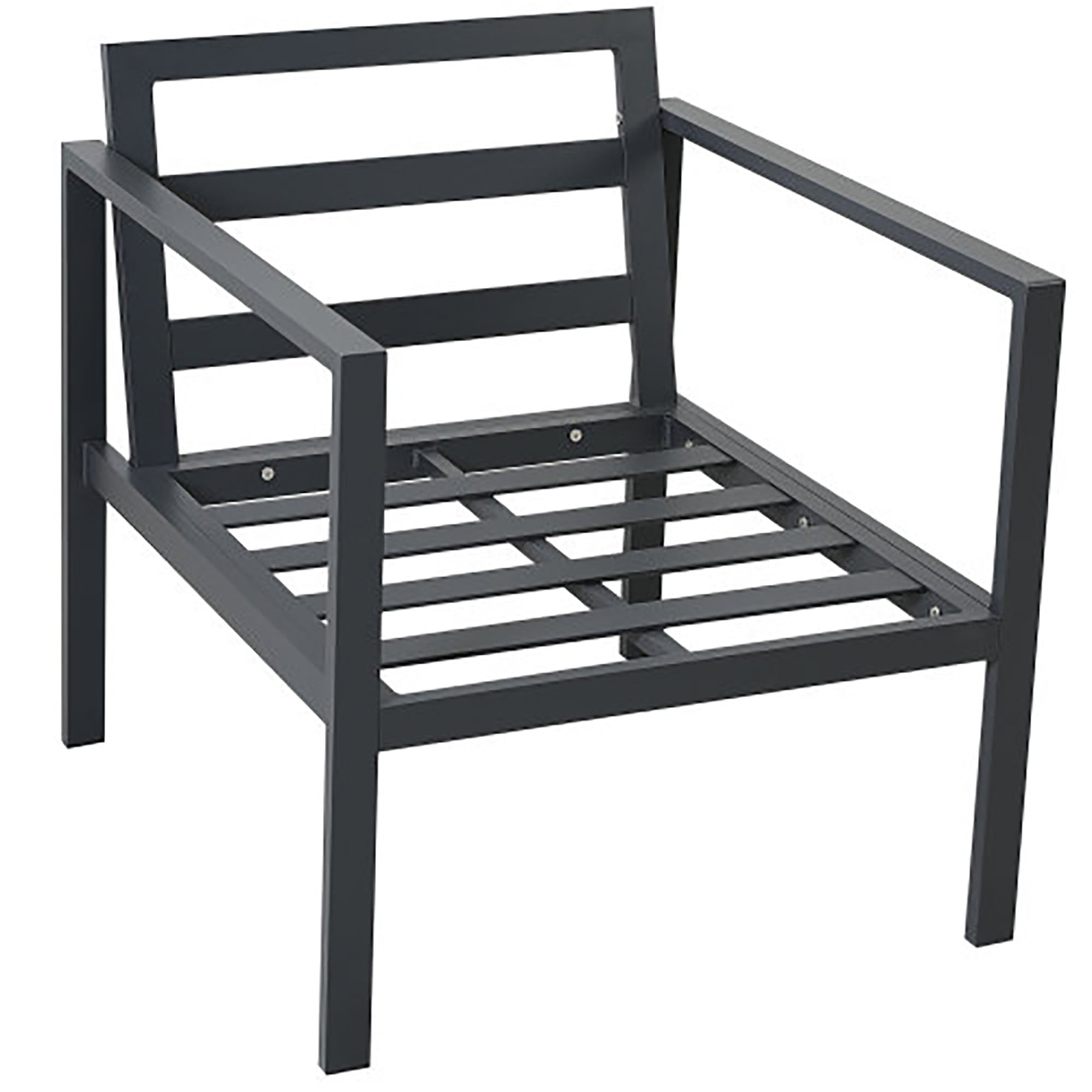 Kadyn Outdoor Patio Sofa Sectional, 5 Piece Aluminum Conversation Sofa Set with Coffee Table and Stool, Black Frame + Gray Cushions Kadyn Outdoor Patio Sofa Sectional, 5 Piece Aluminum Conversation Sofa Set with Coffee Table and Stool, Black Frame + Gray Cushions