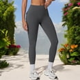 thumbnail image 4 of High Waist Full-Length Leggings for Yoga and Everyday Comfort- Small, Gray, 4 of 6