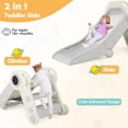 thumbnail image 5 of Choco Moon 2 in 1 Baby Slide with Climber for Toddlers Age 18+ Months, Indoor Playset for Kids-Gray, 5 of 8