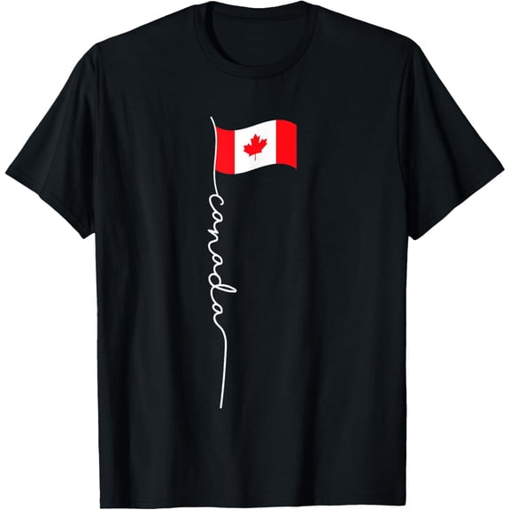 t-shirt Canada Signature Flag Pole - Patriotic Canadian Flag T-Shirt.