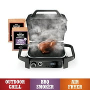 Ninja Woodfire 141 sq in 1760 Watts Electric Outdoor Grill & Smoker with Air Fry, BBQ Smoke, and Real Wood Pellet Flavor