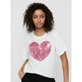 thumbnail image 1 of Casual Heart, Letter Printed Round Neck Short Sleeve Women's T-Shirts, Summer TeeFather's Day, MotheCamisetas para mujer, lindas camisetas con estampado gráfico, de manga corta, estilo casual, para ve, 1 of 6