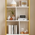 thumbnail image 4 of KTENME Bookshelf, Modern Bookcase with Drawers, Gold Storage Rack, Shelf Tall Standing Bookshelves, Mental Frame Large Display Racks, Unique Book Shelf for Bedroom, Living Room, Home Office, 4 of 9