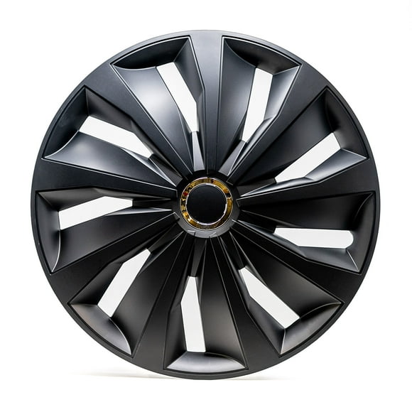 Alpena Action Black Wheel Covers – Set of 4, Matte Black, European-Made Hubcaps – 15-Inch Universal Fit for Cars