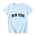 thumbnail image 3 of WOYY V-Neck Short Sleeve T-Shirt for Girls New York Print Summer Casual T Shirt, 3 of 3