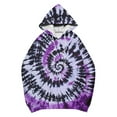 thumbnail image 5 of QQAMB Tie Dye Sweatshirts for Women Fall Trendy Drawstring Long Sleeve Hoodies Sweatshirts with Pocket Purple XL, 5 of 5