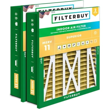 Filterbuy 20x25x5 MERV 11 Allergen Defense, Pleated HVAC AC Furnace Air Filters for Honeywell Return Grille (2-Pack)