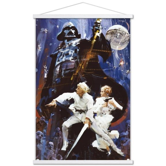Star Wars: A New Hope - Illustrated One Sheet Wall Poster with Magnetic Frame, 22.375" x 34"