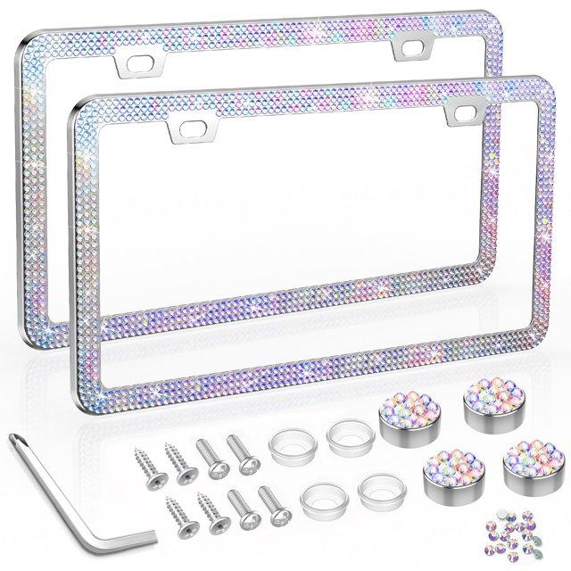 Marco para matrícula SHARE&CARE Bling Crystal, paquete de 2 unidades, color AB