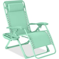 PINDEE Adjustable Zero Gravity Chair, Monochromatic Color Folding Patio Recliner w/Side Tray, Headrest The appearance is exquisite, fashionable, and high-end.- Mint