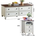 thumbnail image 2 of Joaxswe Farmhouse 3-Piece Coffee Table & Nightstand Set, 48" Center Table & 18" Nightstand with Charging Station, for Living Room, Hallway, White, 2 of 9