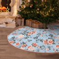 thumbnail image 4 of Salouo Rose Flowers Christmas Tree Skirt 30" Farmhouse Christmas Decorations Snowman Xmas Tree Skirt Tree Mat for Holiday Party Decor, 4 of 8