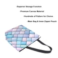 thumbnail image 3 of FORMRS Womens Canvas Tote Bag with Zipper Inner Pocket Shoulder Handbag, Purple Art Pattern, 3 of 7