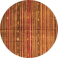 thumbnail image 1 of Ahgly Company Indoor Round Abstract Orange Contemporary Area Rugs, 3' Round, 1 of 1