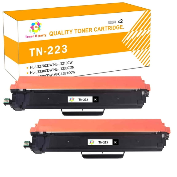 Toner H-Party Compatible Toner Cartridge for Brother TN-223BK for Use with HL-L3270CDW HL-L3210CW HL-L3230CDW HL-L3230CDN HL-L3290CDW MFC-L3710CW MFC-L3750CDW MFC-L3770CDW (Black,2-Pack)