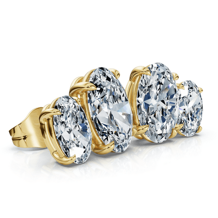Pompeii Certified 3Ct Oval Cut Toi Et Moi Diamond Earrings 14k Gold Lab Grown