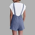 thumbnail image 6 of ManxiVoo Jumpsuits for Women, Women's Jumpsuits Rompers for Women Summer Comfortable Casual Suspender Shorts Solid Color Overalls with Pockets Pants Overalls Blue L, 6 of 6