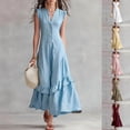 thumbnail image 6 of Dvprdro V Neck Sleeveless Hollow Out Cutout Detail Loose A Line Mini Dress for Women Summer Beach Resort Casual Solid, 6 of 6